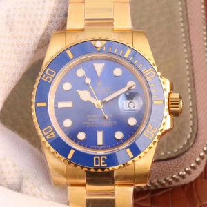 Replica Rolex Submariner Date 116618LB VR Factory 18K Yellow Gold Wrapped Blue Dial