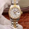 Replica Rolex Lady Datejust 18K Yellow Gold 28MM Silver Dial
