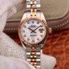 Replica Rolex Lady Datejust Rose Gold 28MM White Enamel Dial