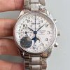 Replica Longines Master Collection Moonphase Chronograph L2.673.4.78.6 JF Factory White Dial