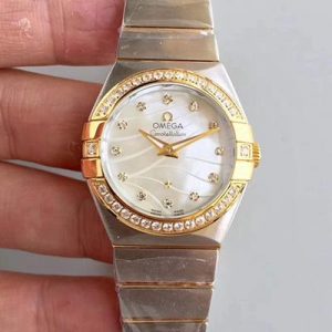 Replica Omega Constellation Ladies 123.25.24.60.55.011 White Mother Of Pearl Dial