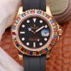 Replica Rolex Yacht Master 116695SATS 40MM Noob Factory 18K Rose Gold Wrapped Black Dial