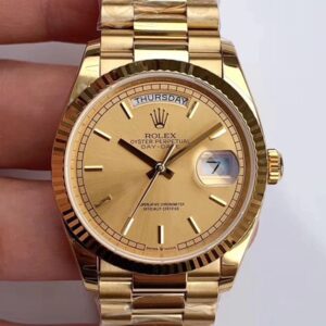 Replica Rolex Day-Date M128238-0045 Yellow Gold EW Factory Champagne Dial