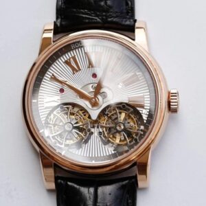 Replica Roger Dubuis Hommage RDDBHO0562 Double Flying tourbillon JB Factory Silver Dial
