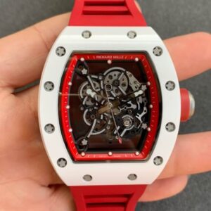 Replica Richard Mille RM055 KV Factory Red Rubber Strap