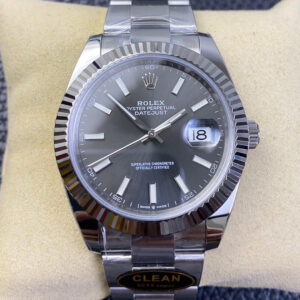 Replica Rolex Datejust M126334-0013 Clean Factory Grey Strap