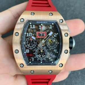 Replica Richard Mille RM011 KV Factory Red Rubber Strap
