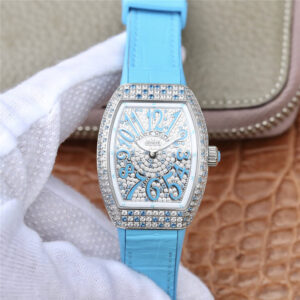 Replica Franck Muller Ladies Collection V 32 SC AT FO D CD (BL) ABF Factory Blue Strap